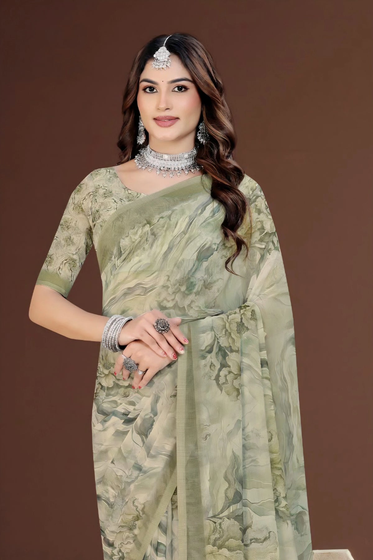 2441 Premium Soft Georgette Digital Print Saree