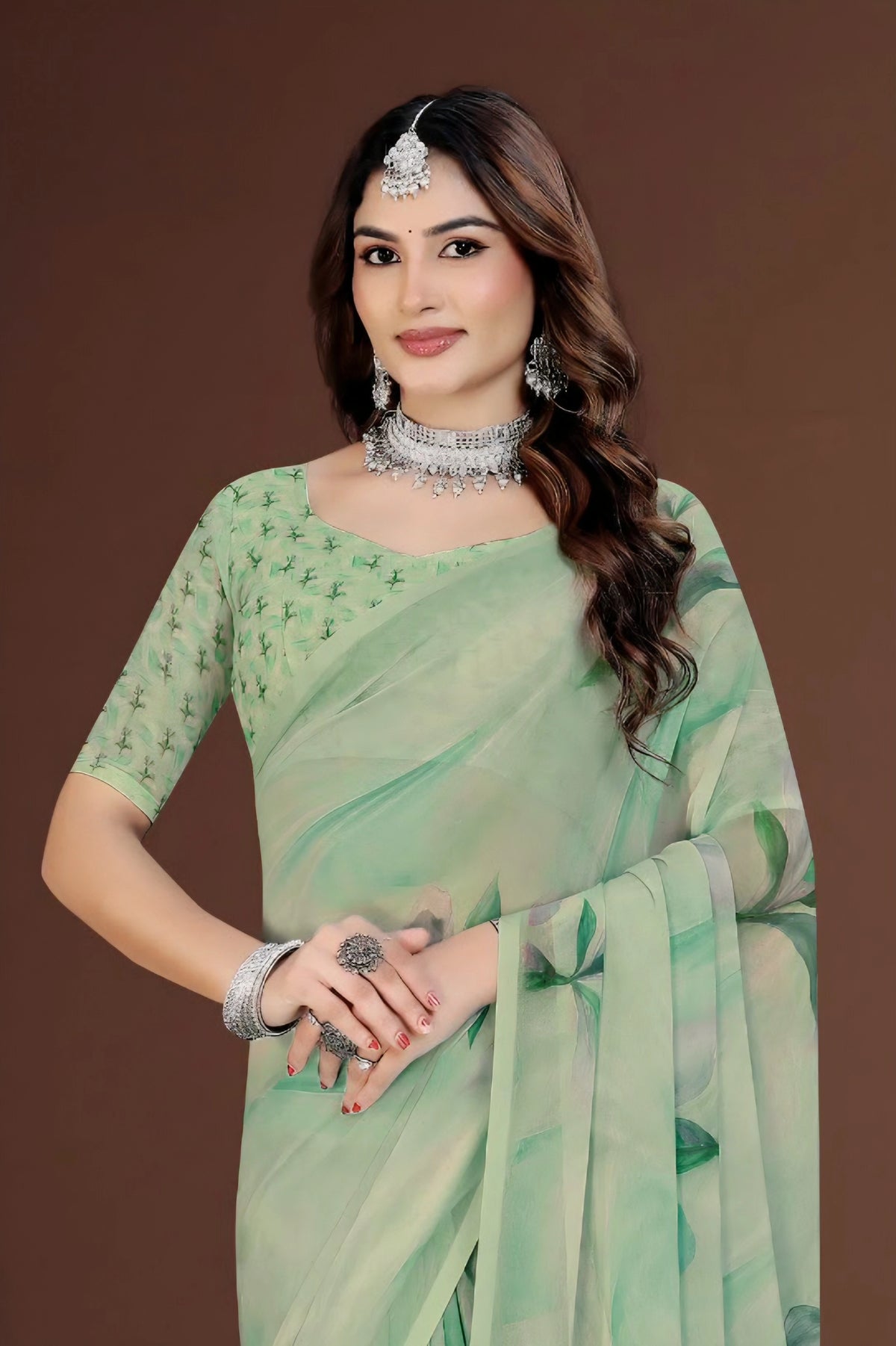 2448 Premium Soft Georgette Digital Print Saree