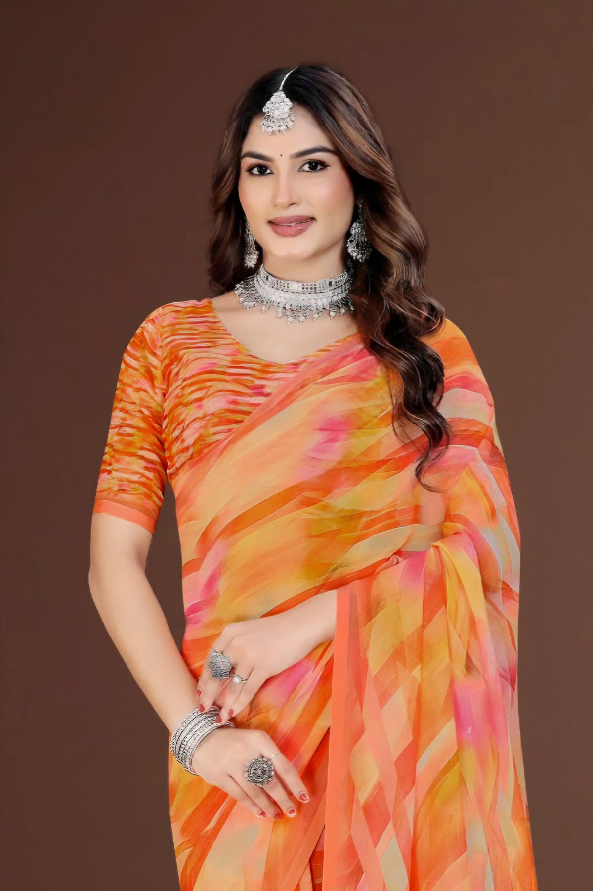 2439 Premium Soft Georgette Digital Print Saree