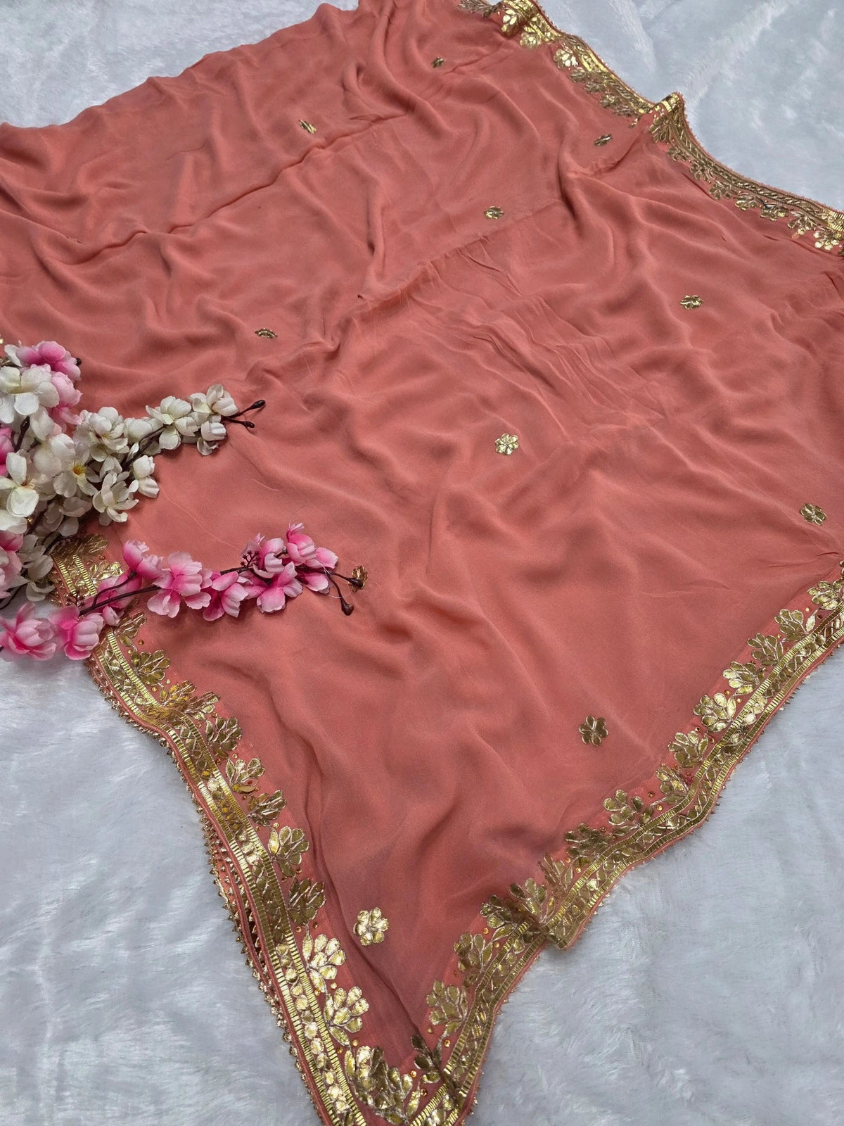 CA1566 Rajasthani Special Gota patti Work Georgette Saree