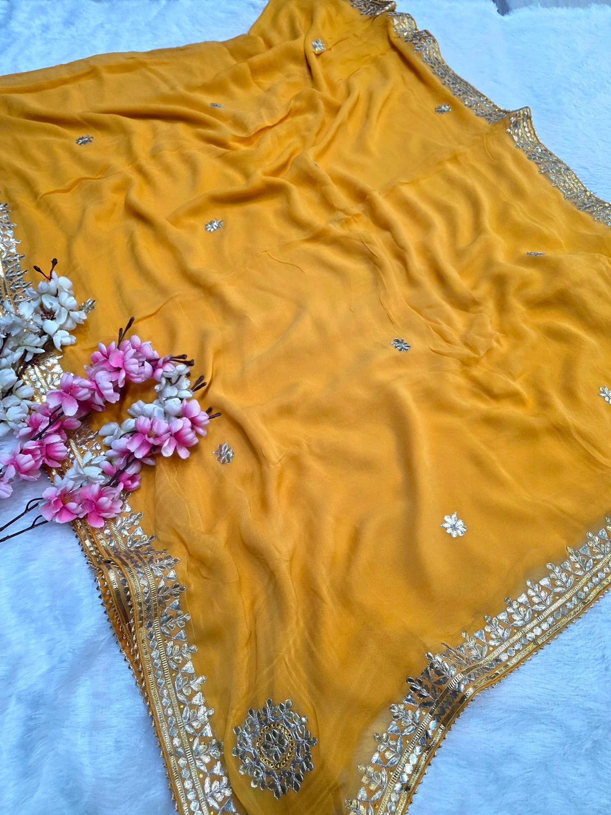 CA1566A Rajasthani Special Gota patti Work Georgette Saree