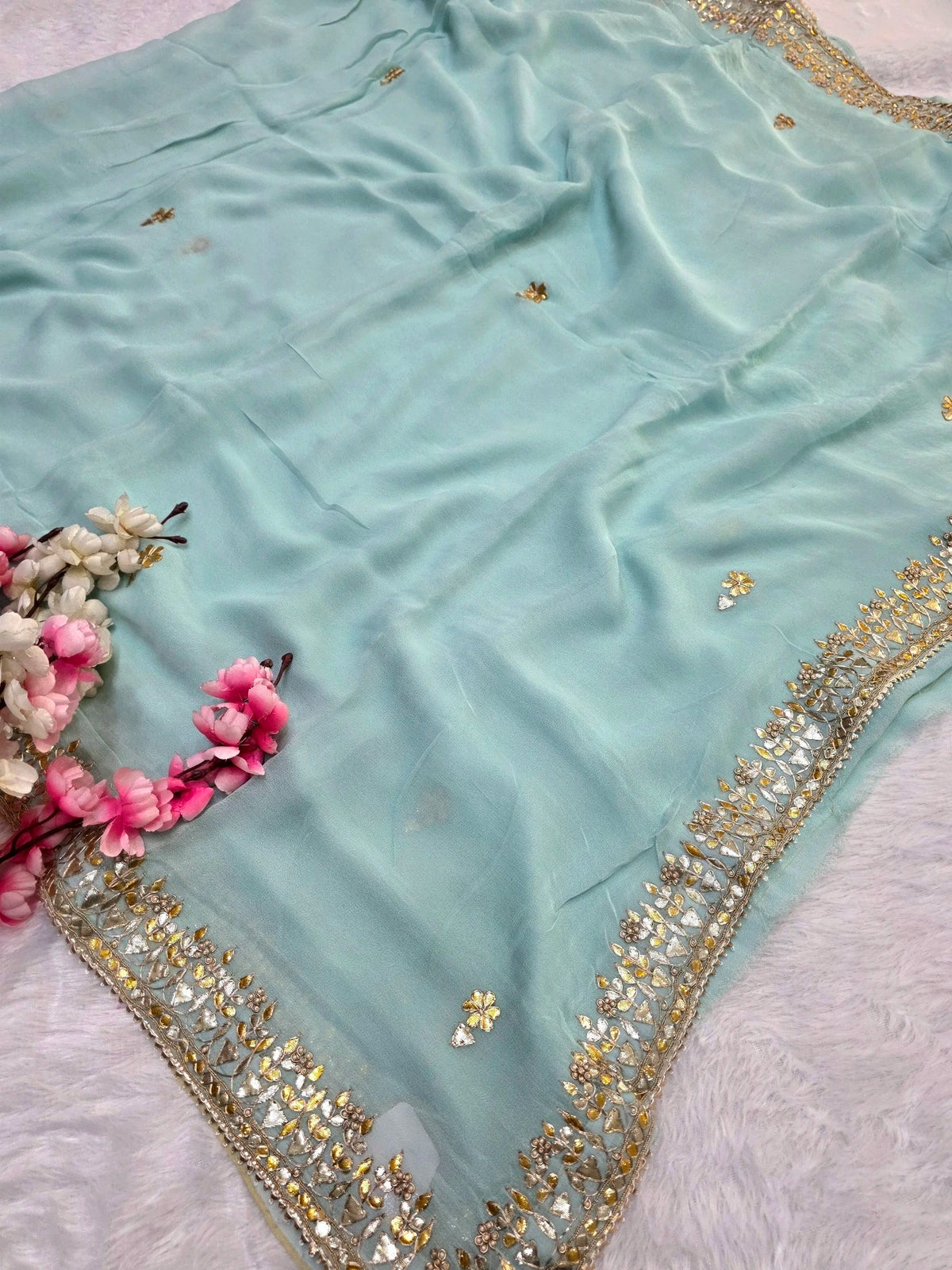 CA1567 Rajasthani Special Gota patti Work Georgette Saree
