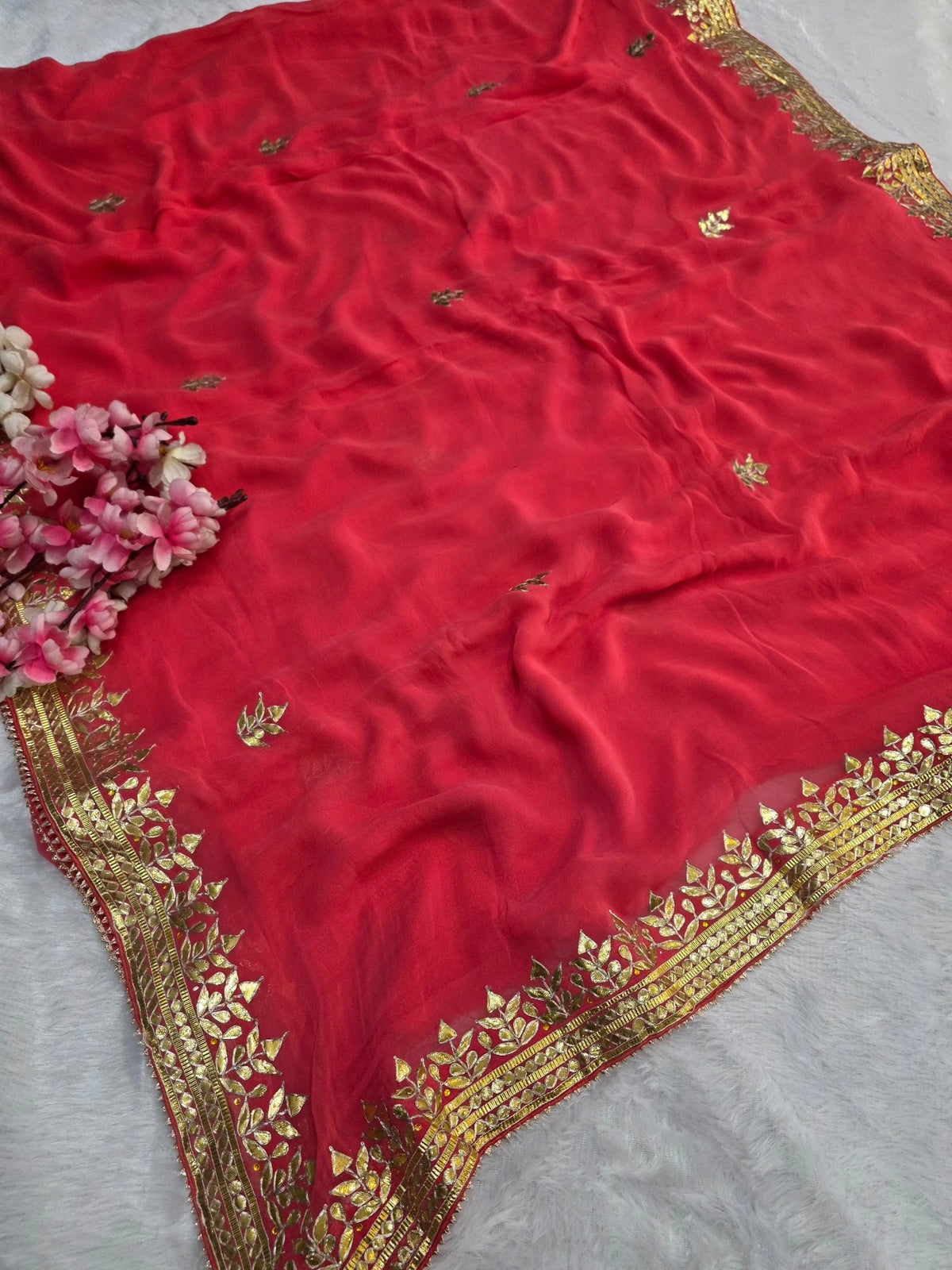 CA1566B Rajasthani Special Gota patti Work Georgette Saree