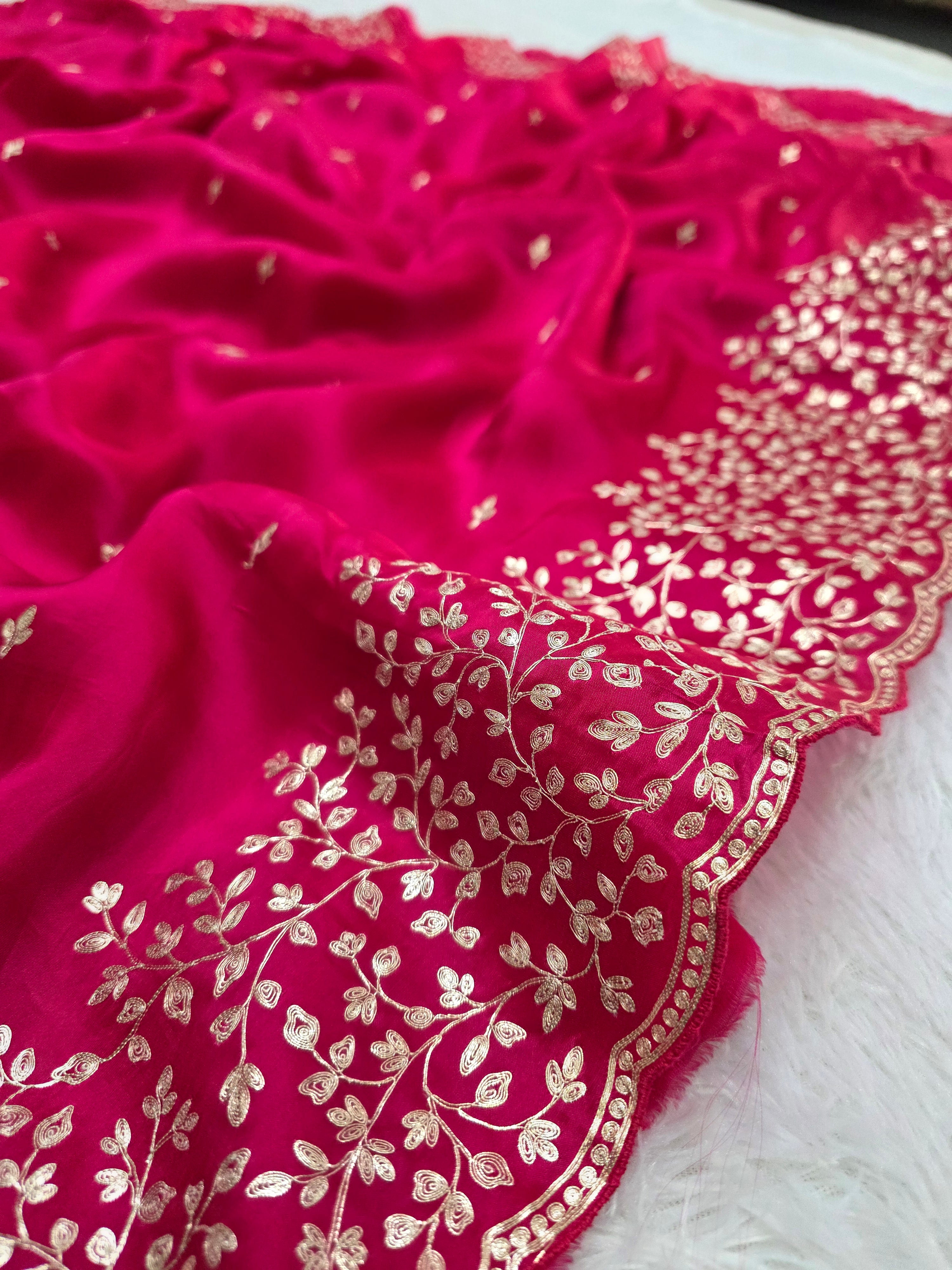 820003 Designer Hand Small Pita Work Crepe Silk Designer Special Saree