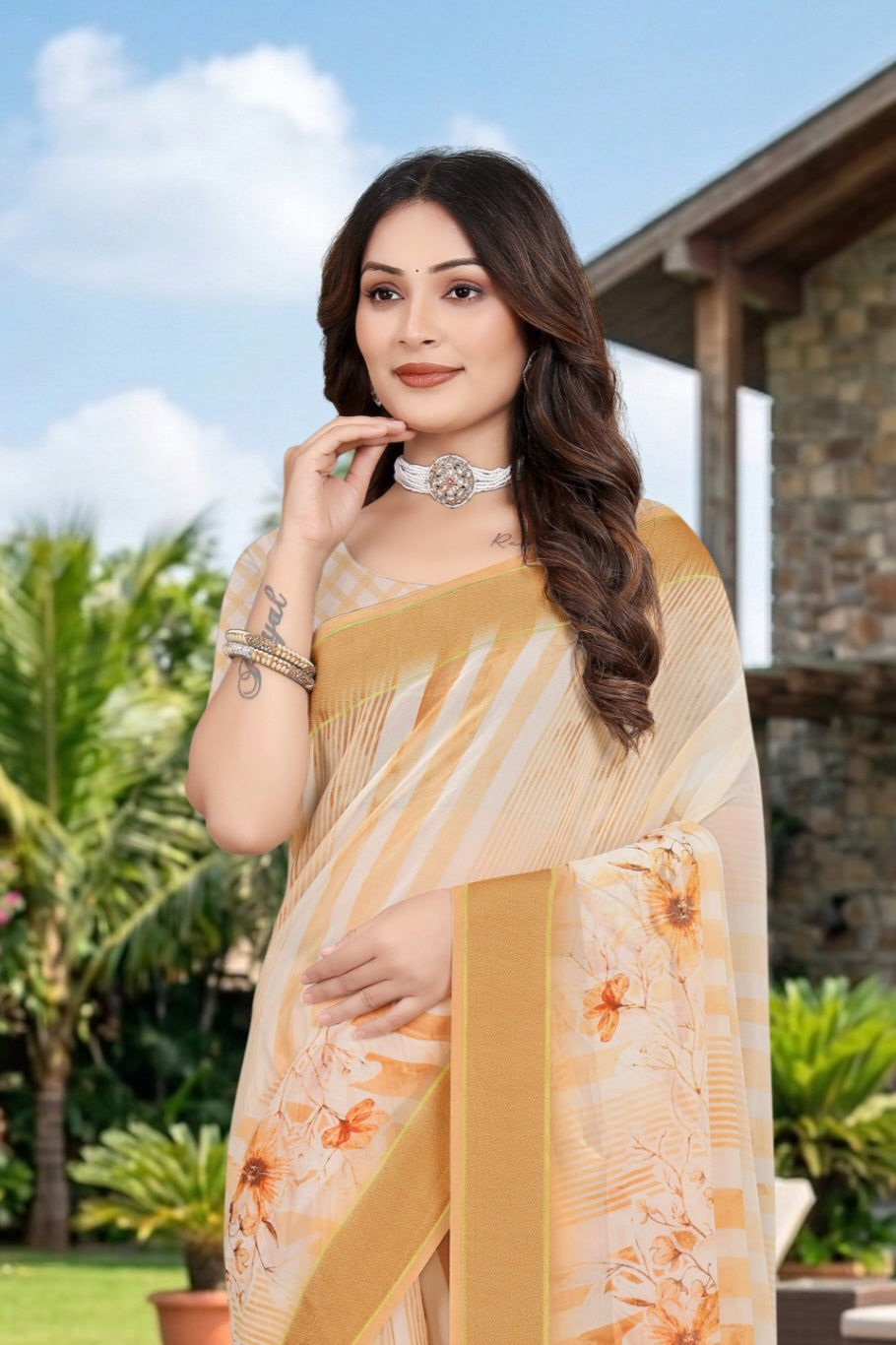 2171 Chitra Special Digital Print Georgette Saree