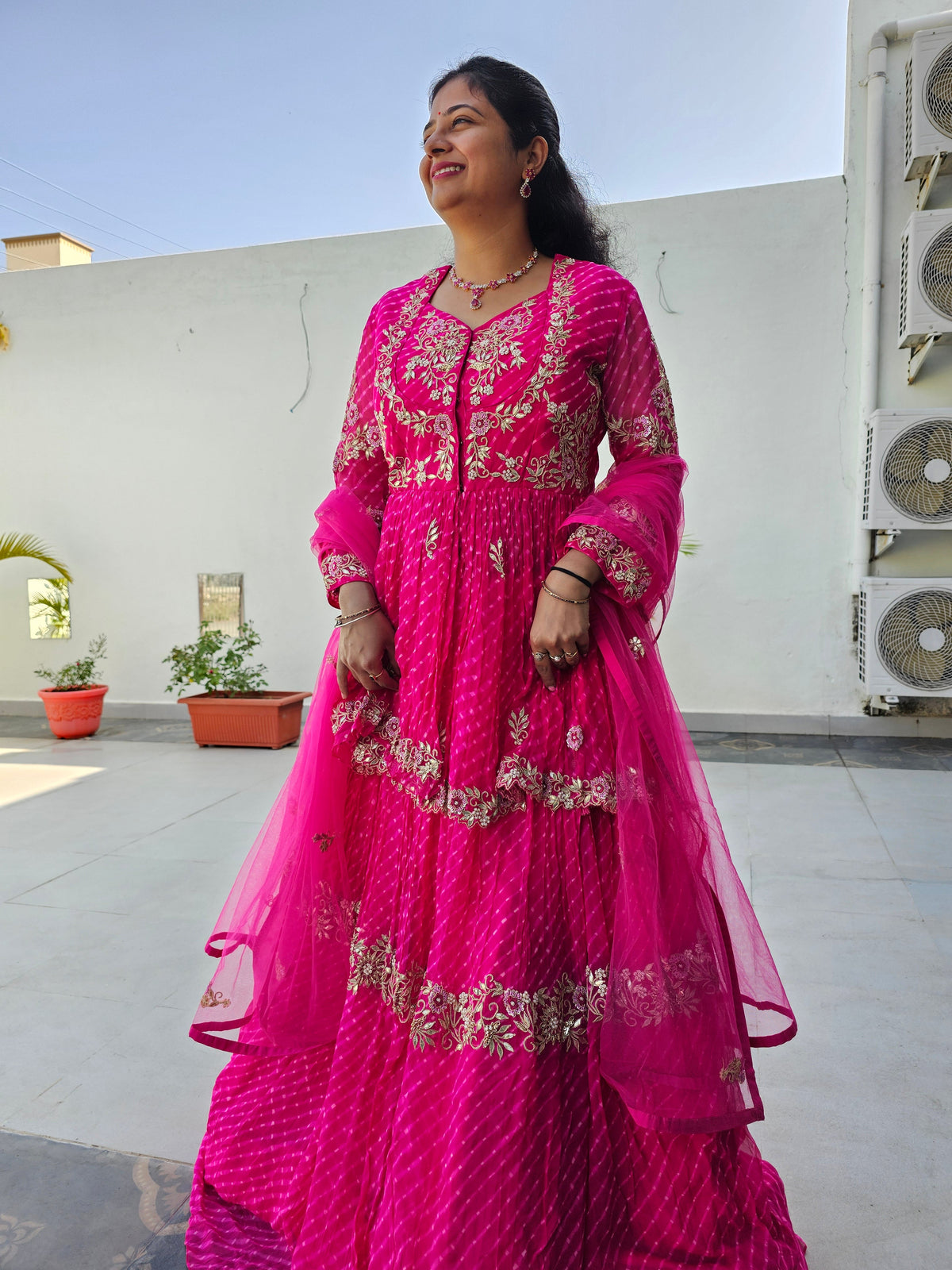 Pure Ojariya Hand Mothra Paplum Lehenga Dress with Heavy Jardosi Work