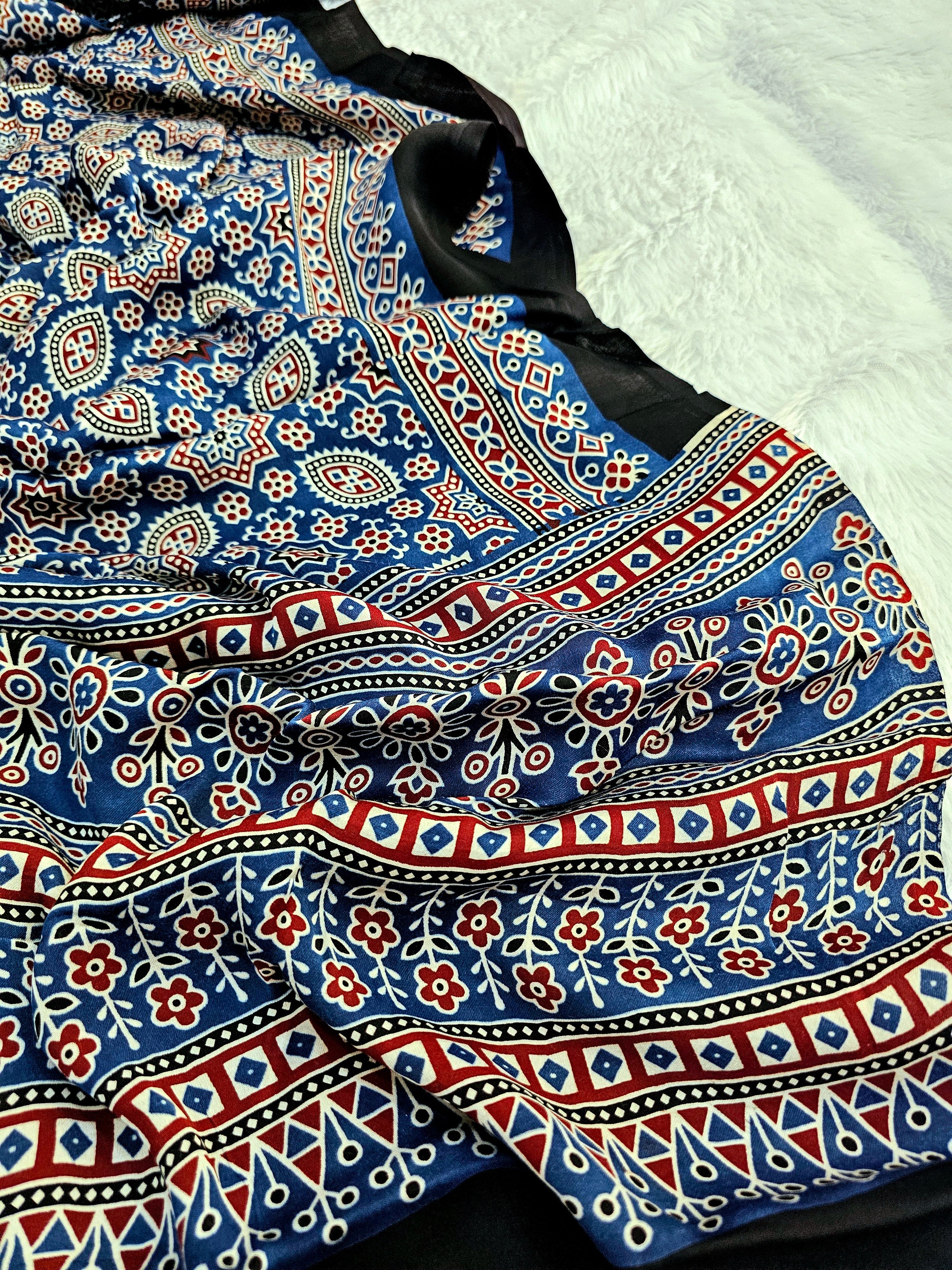 1391 Chitra Special Ajrakh Print Modal Silk Dupatta