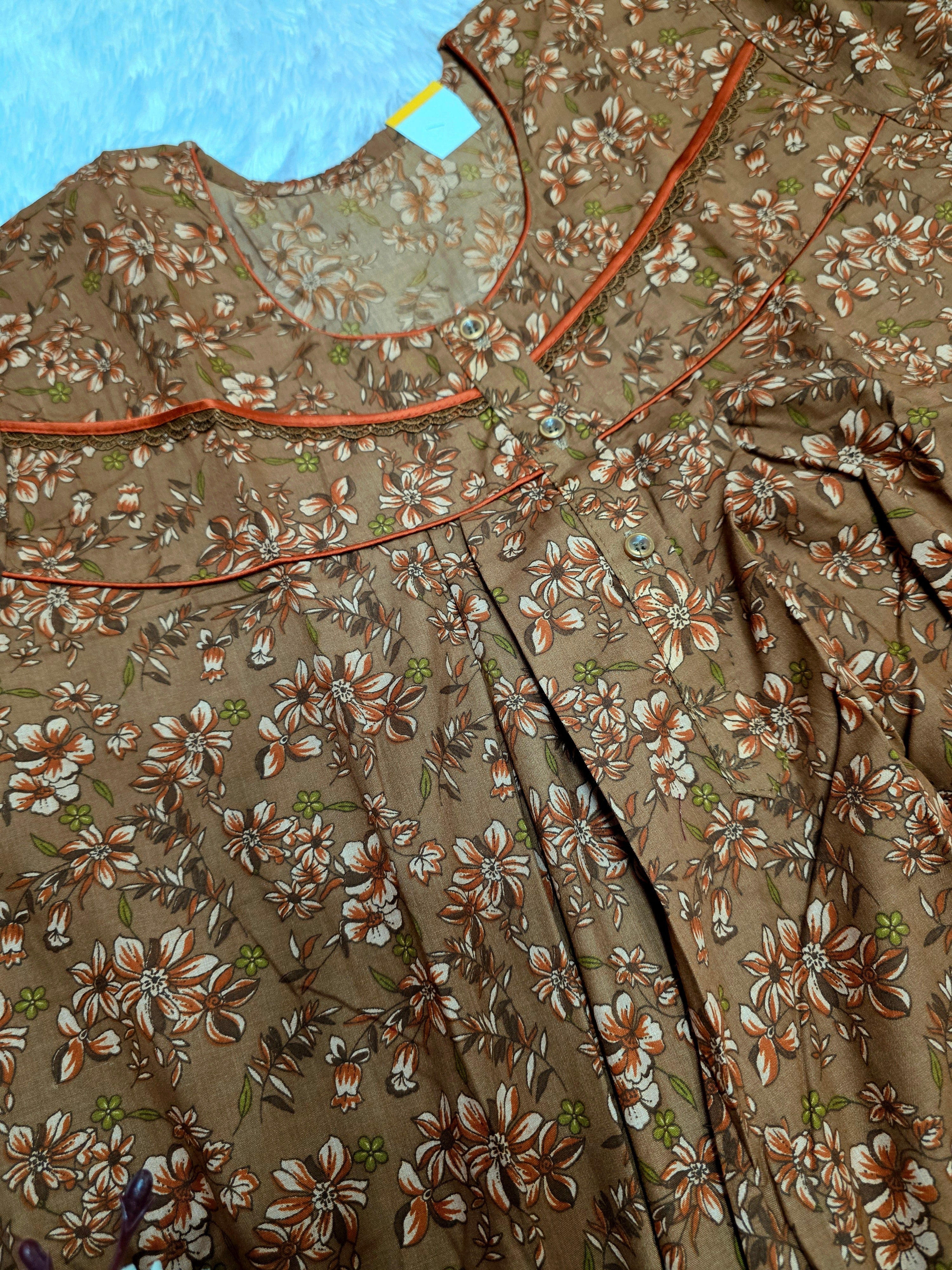 888008 Very Soft And Comfortable Night Gown with One Side Pocket - Brown