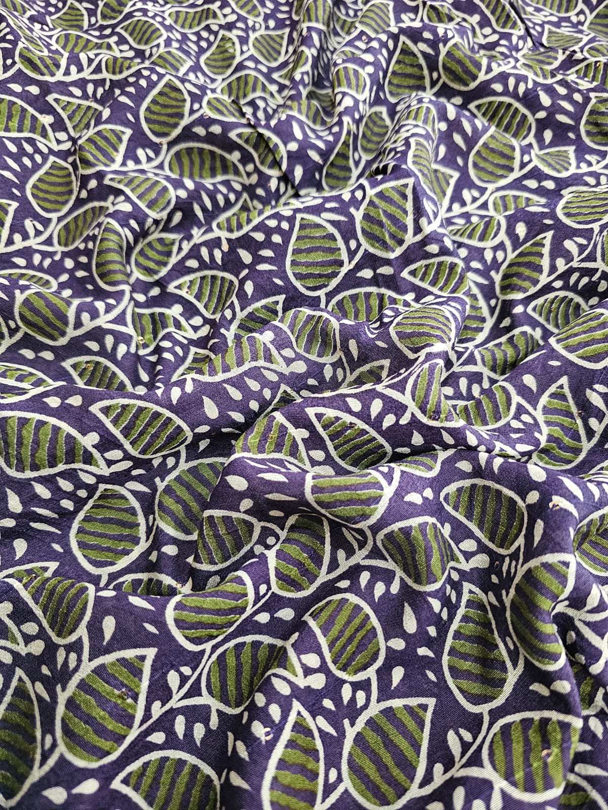 663001 Maslin Cotton Hand Block Ajrakh Printed Border Saree - purple