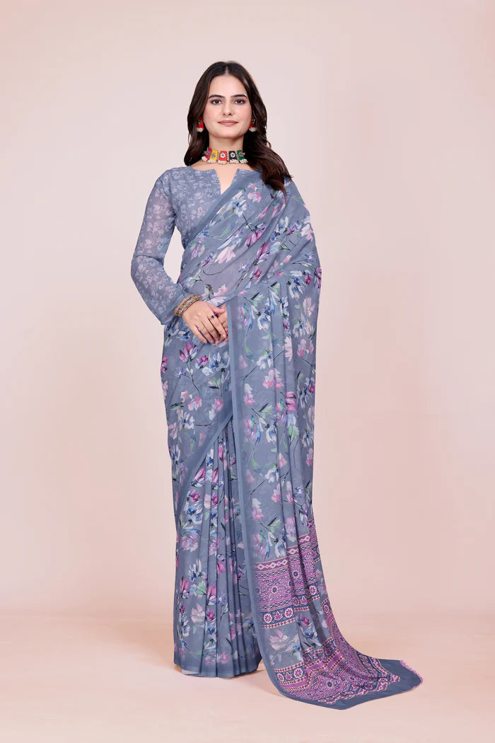 884001 Designer Printed Premium Georgette Saree -
