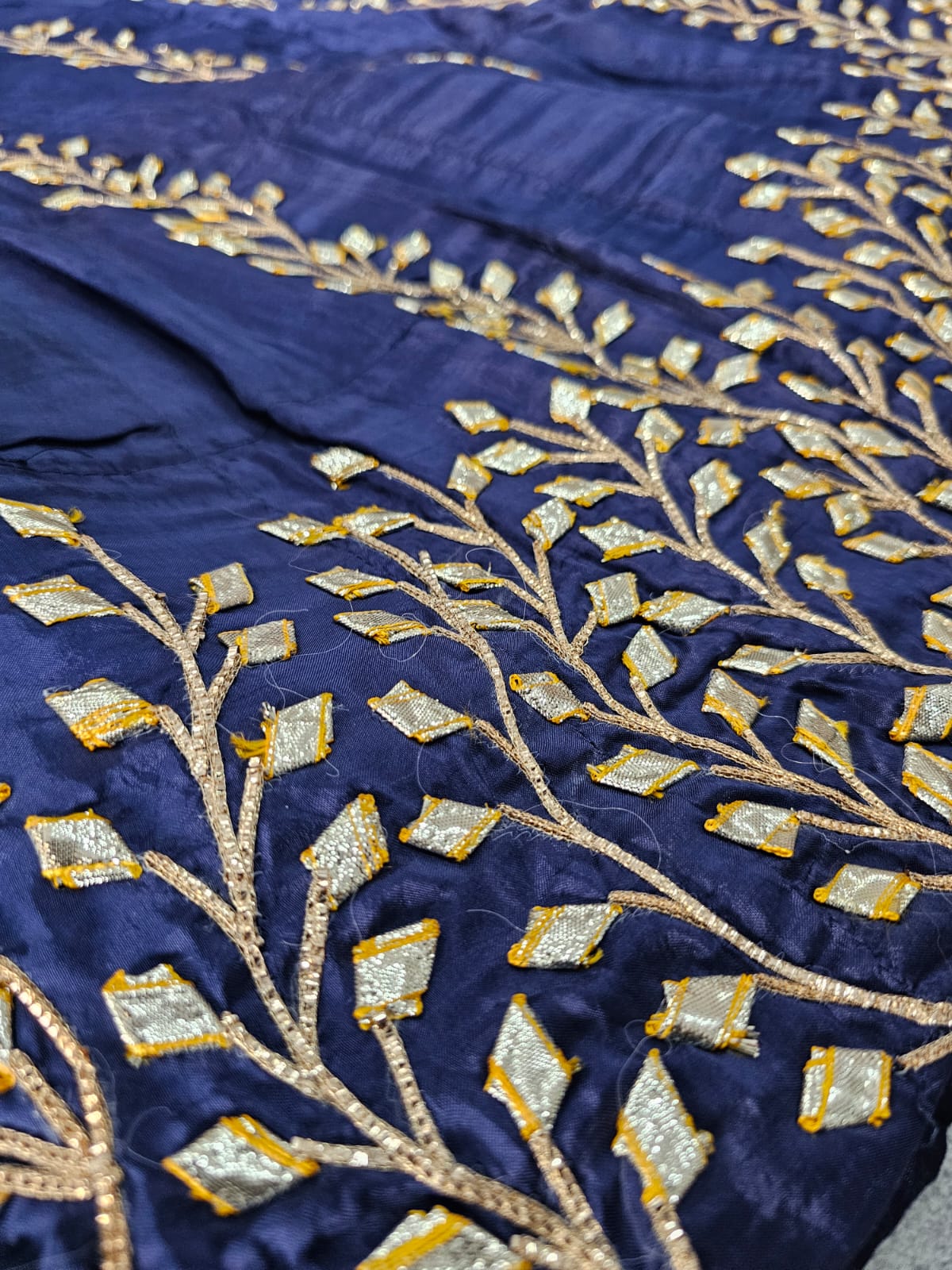 640005 rajasthani gotta patti pure modal silk Lehenga - blue