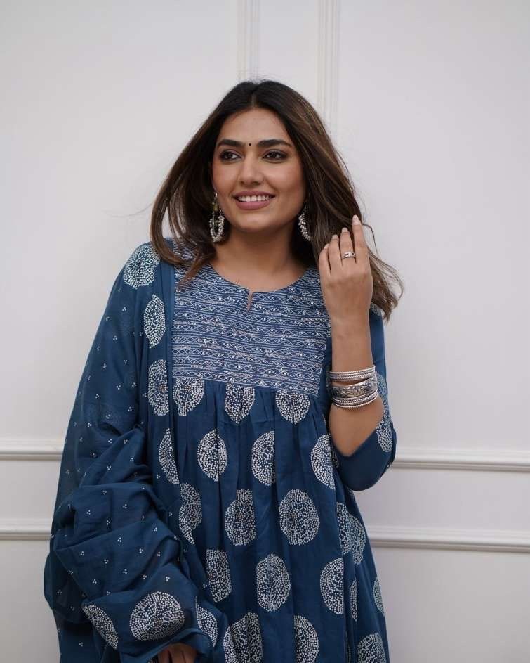 12149 Pure Malmal Cotton Designer Long Kurti With Dupatta Pant