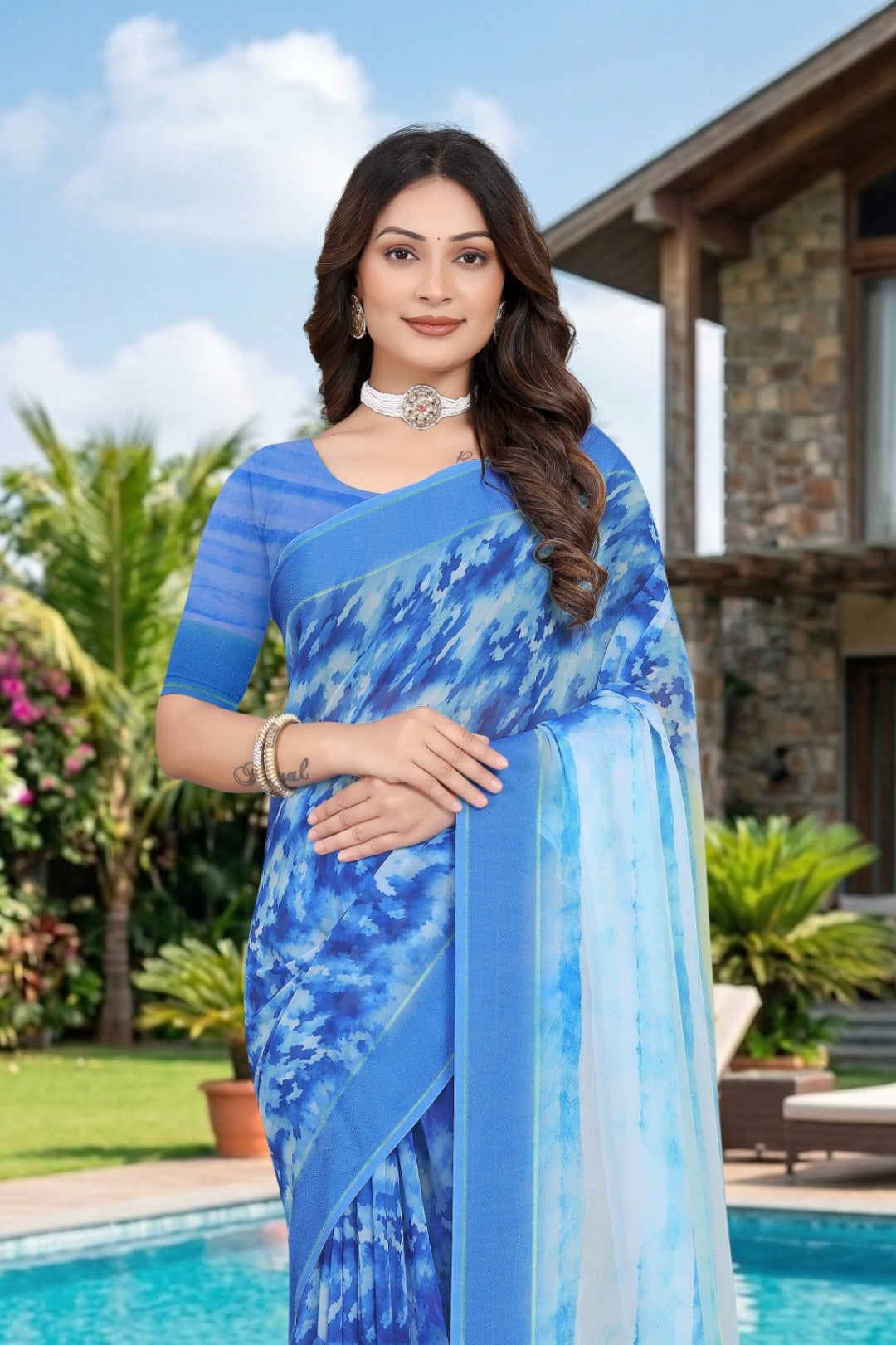 2175 Chitra Special Digital Print Georgette Saree