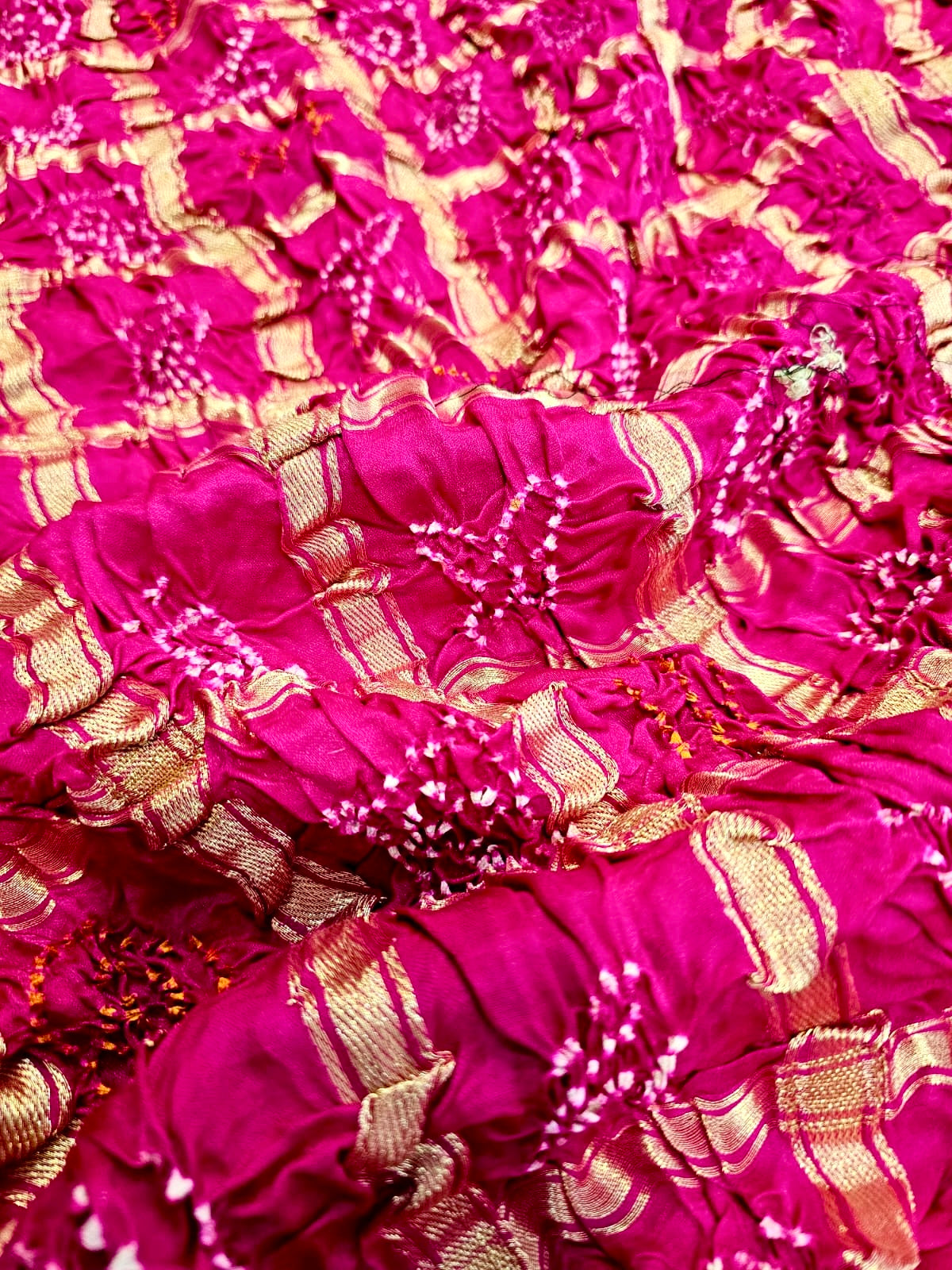 C75002 Premium Ghatchola Hand Bandhani Gajji Silk Saree - Rani