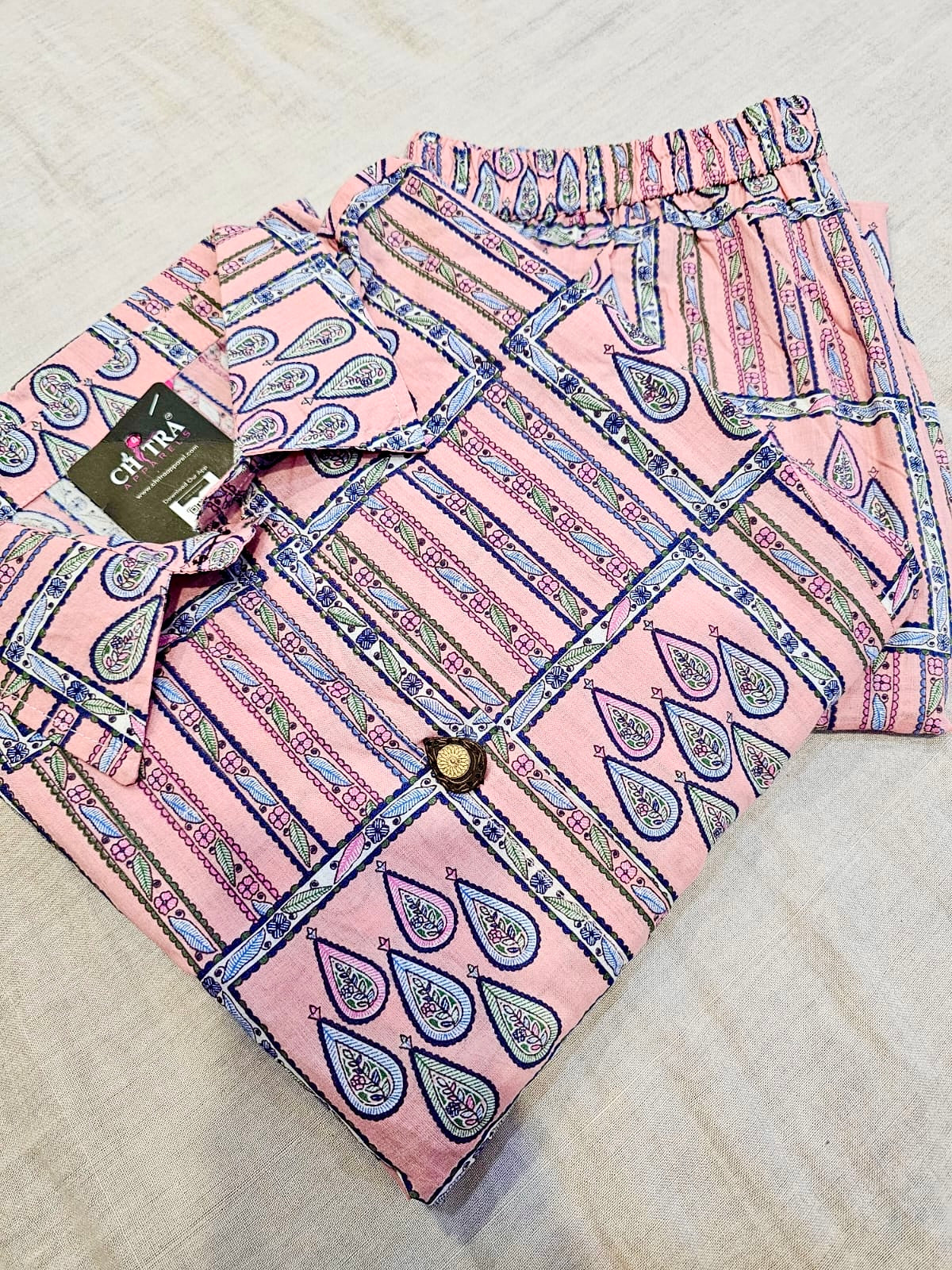 614006 शुद्ध मलमल कॉटन हाथ से पेंट किया हुआ कॉर्ड सेट