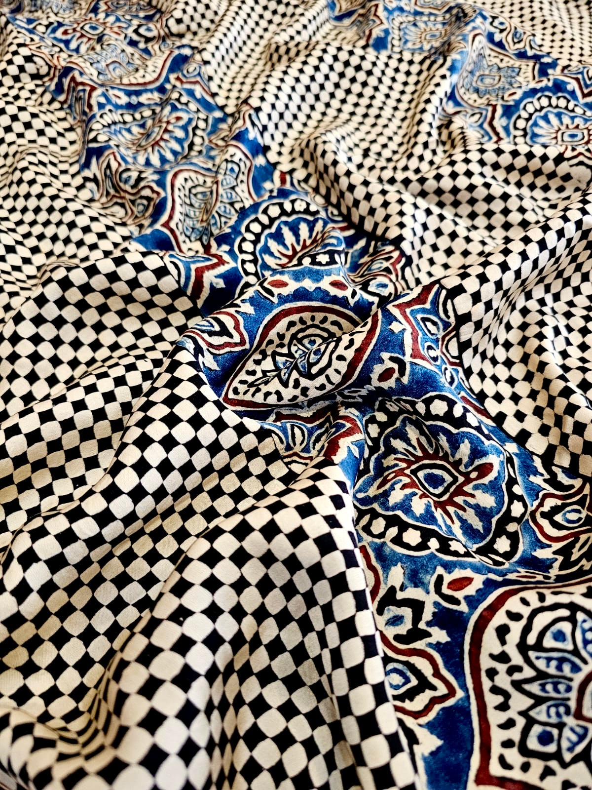 739004 Pure Modal Silk Natural Dye Ajrakh Saree