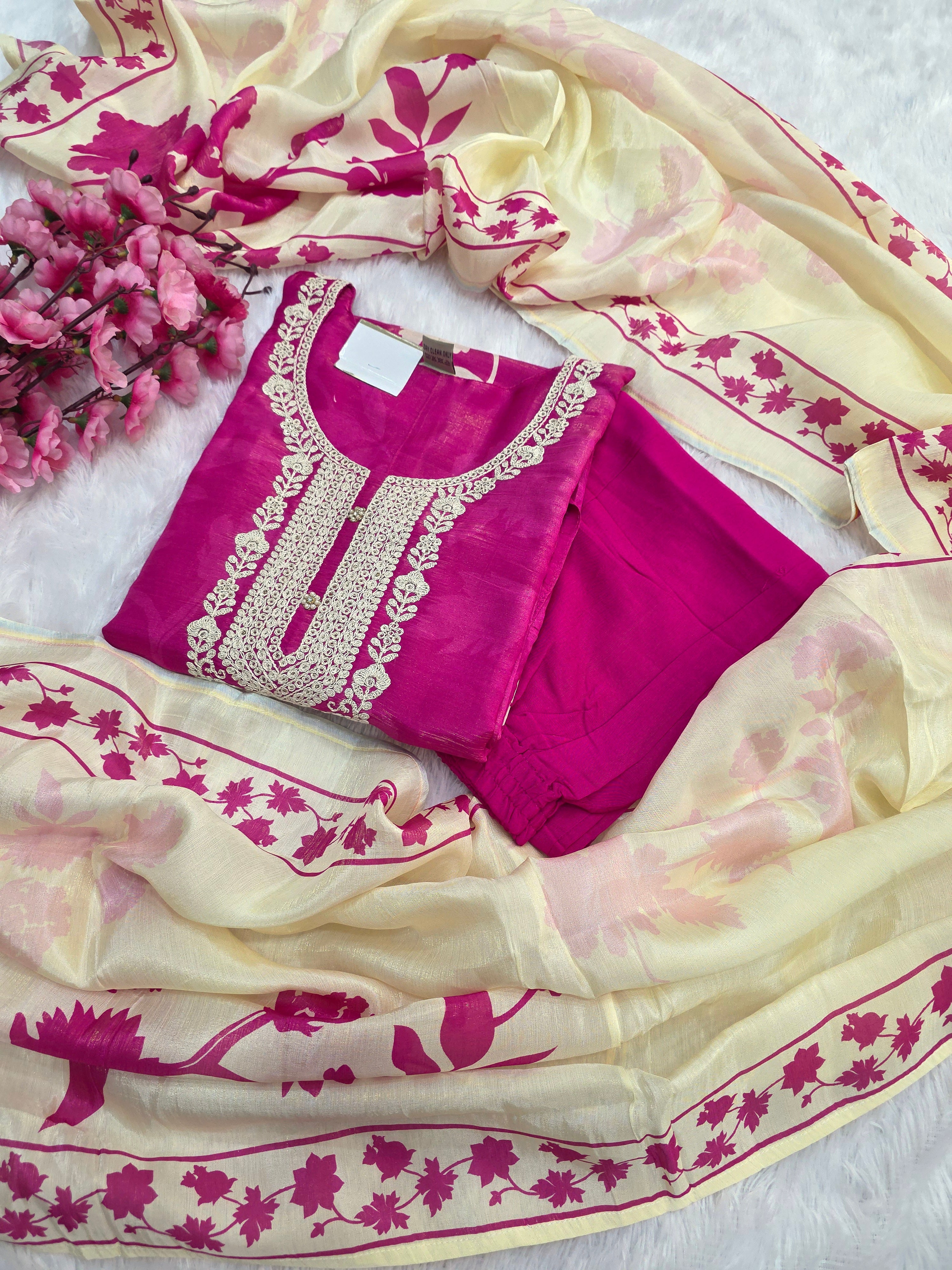 889003 Premium Silk Straight Kurti Set With Dupatta C81010