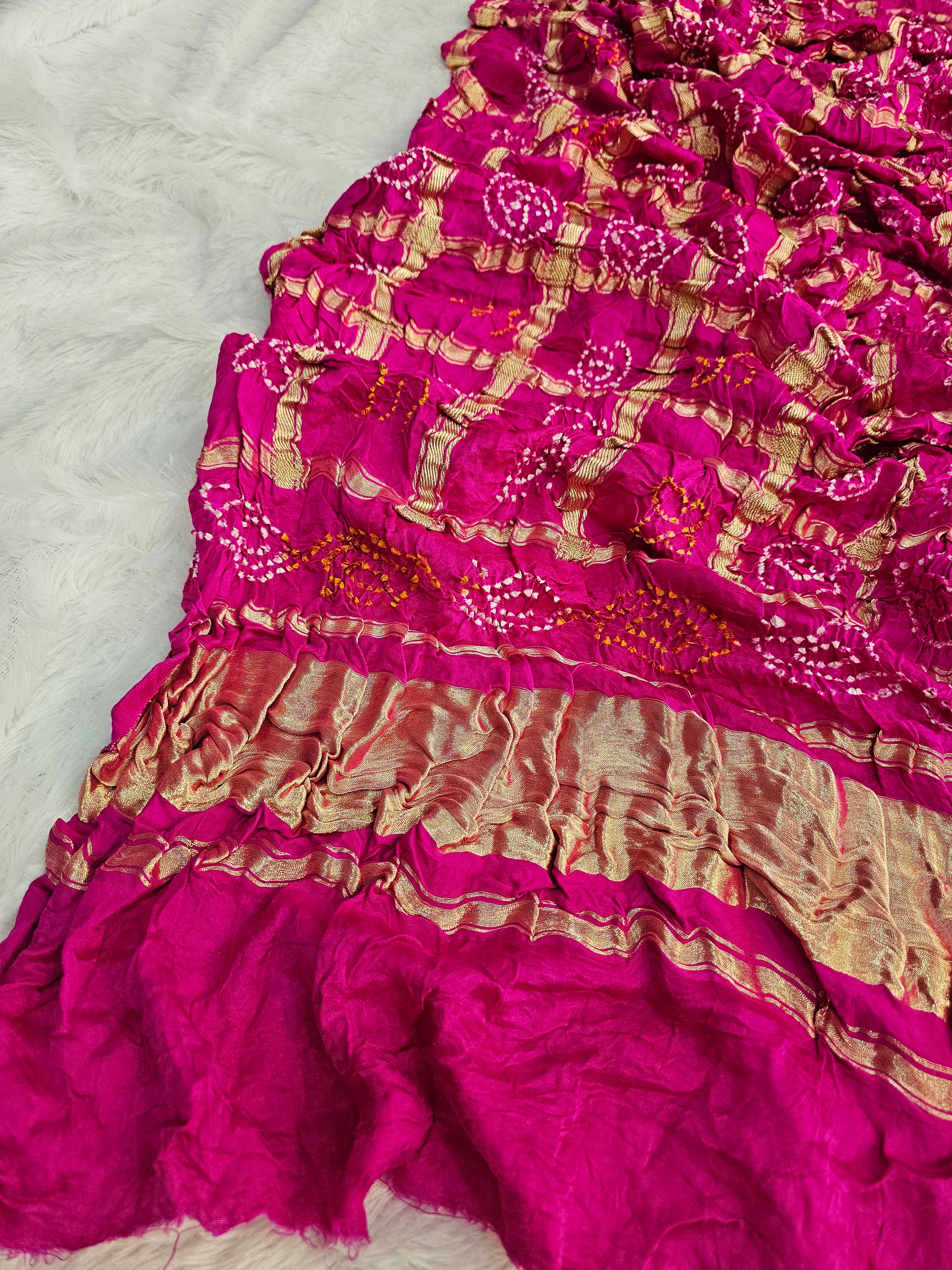 9615 Chitra Special Gajji Silk Bandhani Dupatta rani