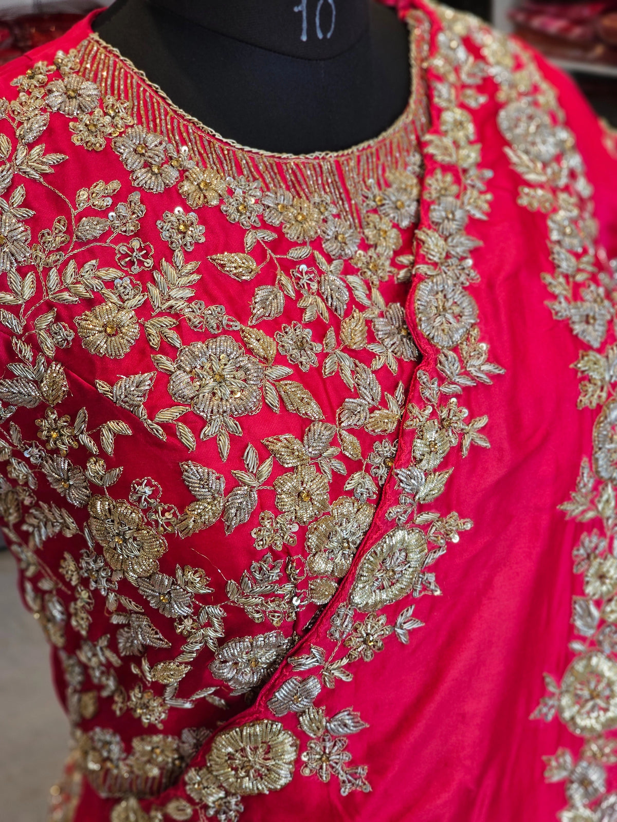 8979 Premium Organza Lehanga Dress with Heavy Blouse and Ready To Wear Stylish Dupatta