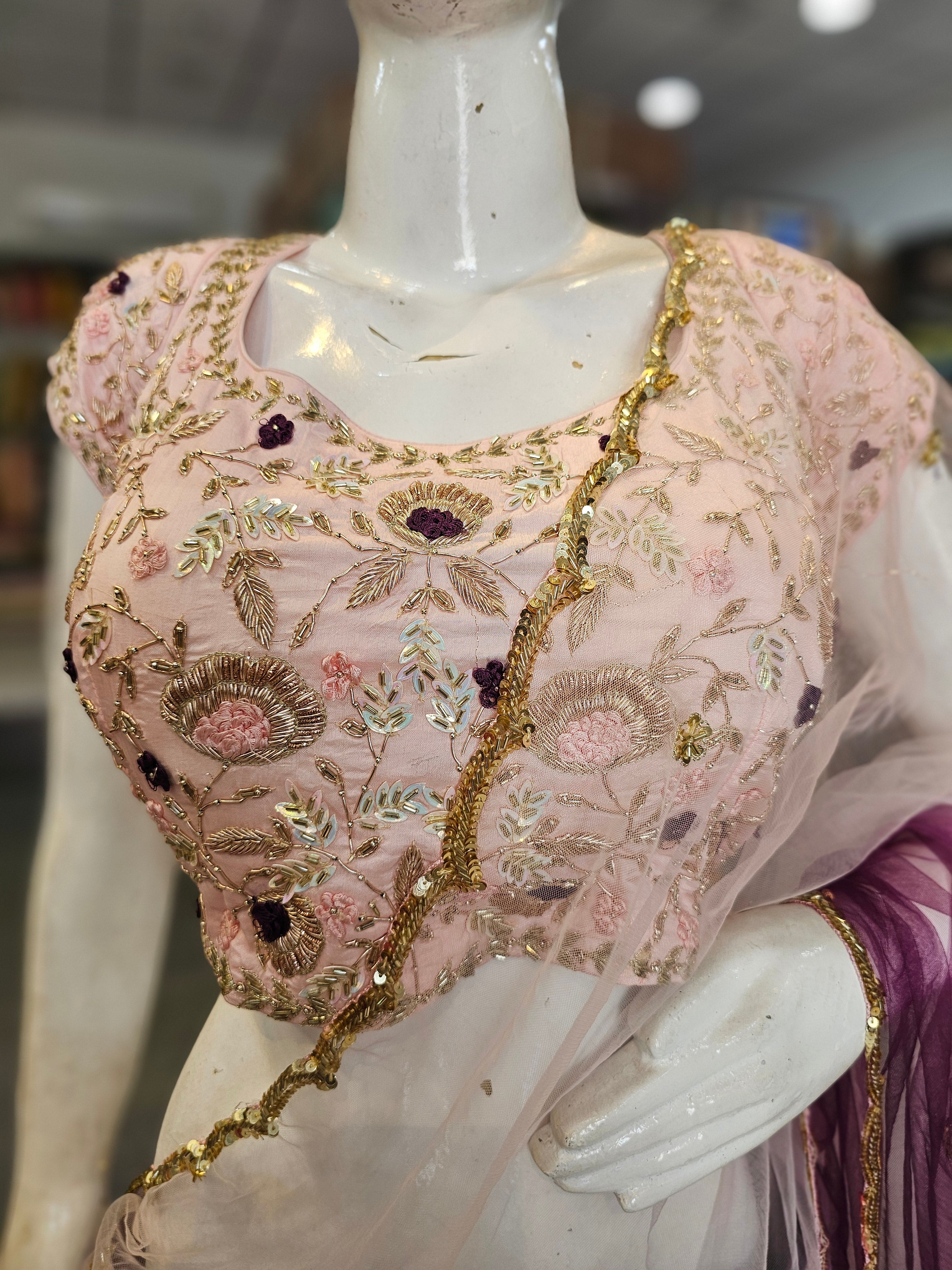 8512 Traditional and Stylish Pure Georgette Lehenga with Hand Zardozi Premium Work