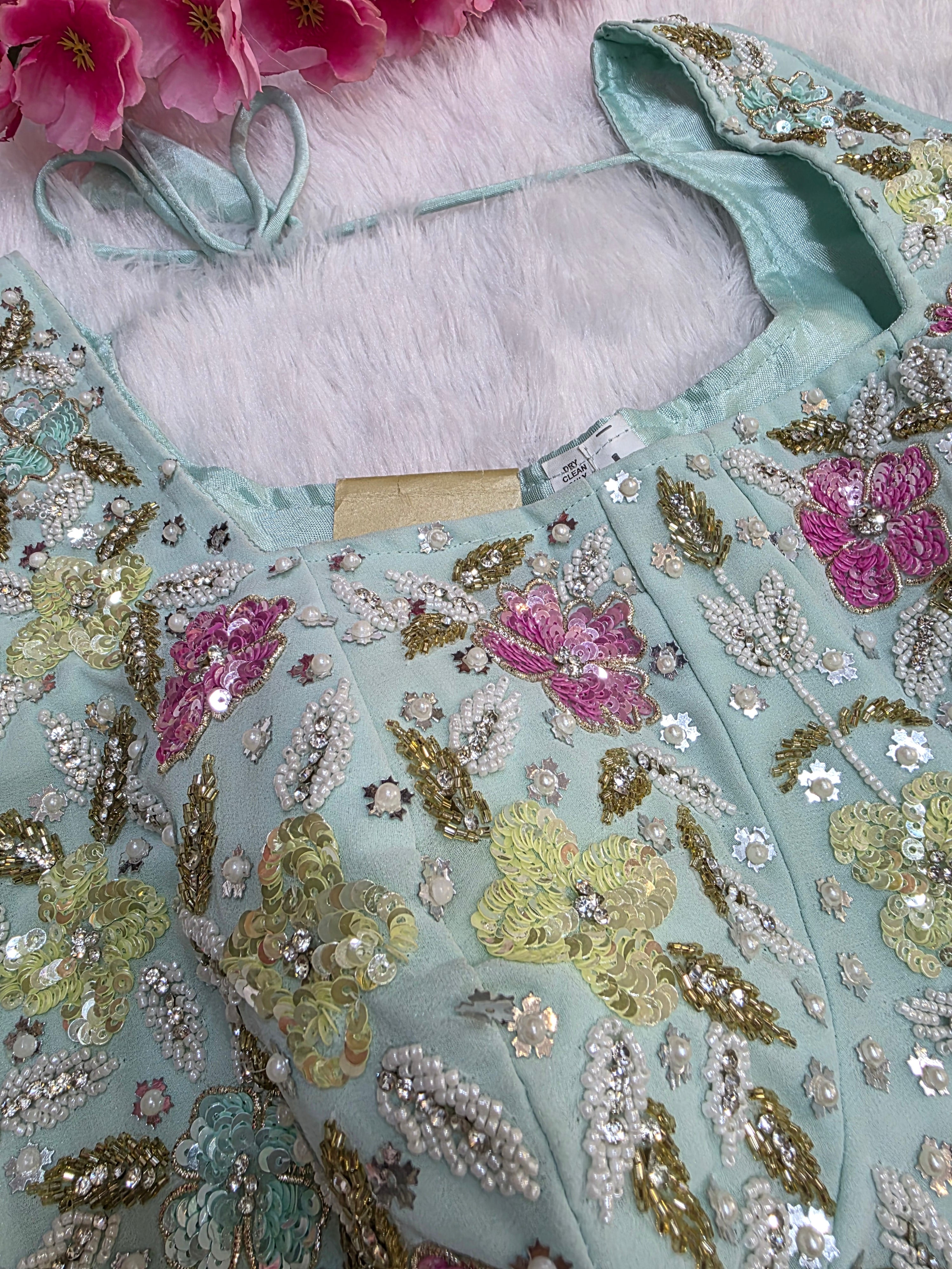 C81011 Designer Georgette Gown with Handwork on it 118002