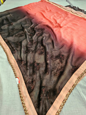 599004 Flower Print Heavy Georgette Branded Saree 467003