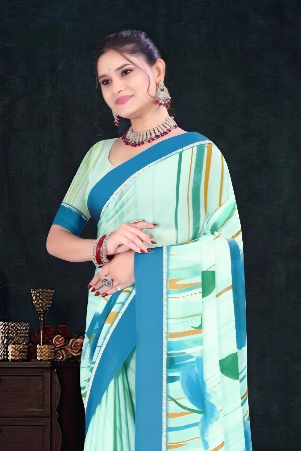 2394 Chitra Special Georgette Crepe Silk Digital Print Saree