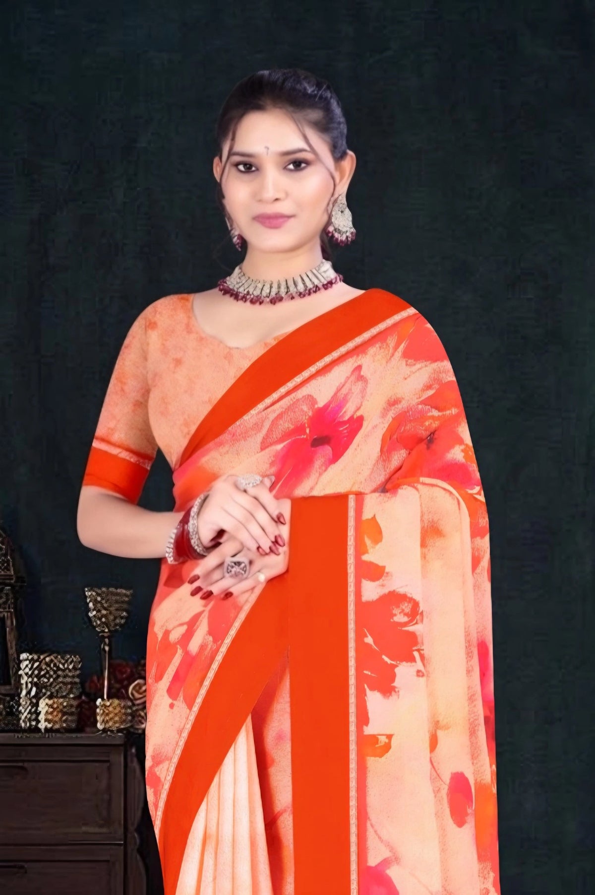 2391 Chitra Special Georgette Crepe Silk Digital Print Saree