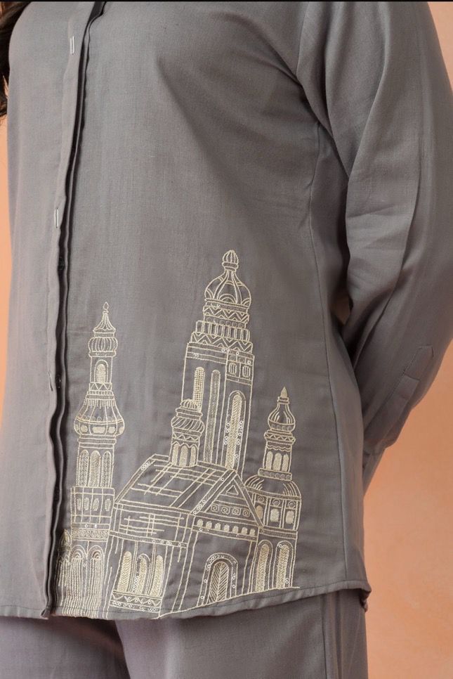 614006 शुद्ध मलमल कॉटन हाथ से पेंट किया हुआ कॉर्ड सेट