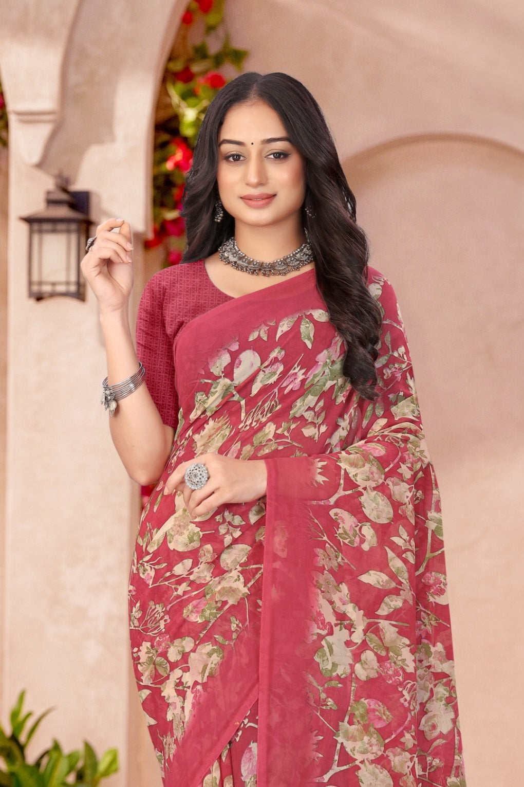 2189 Very Heavy Georgette Flower Print Saree