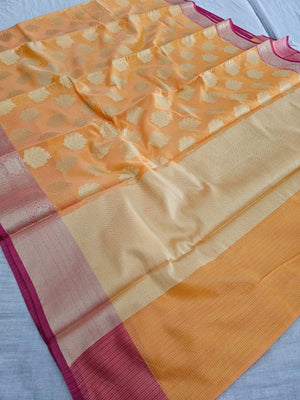 743003 Beautiful Banarasi Zari Weaving Pure Kolkata Cotton Saree
