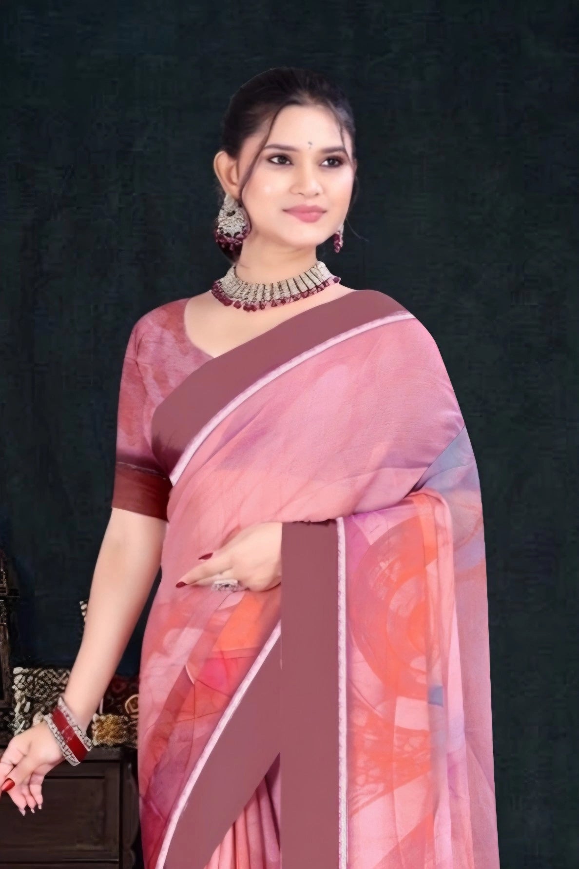 2395 Chitra Special Georgette Crepe Silk Digital Print Saree