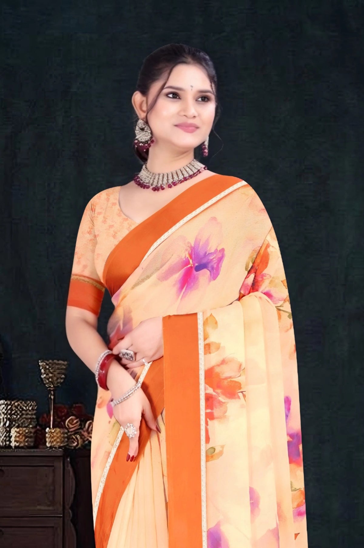2393 Chitra Special Georgette Crepe Silk Digital Print Saree