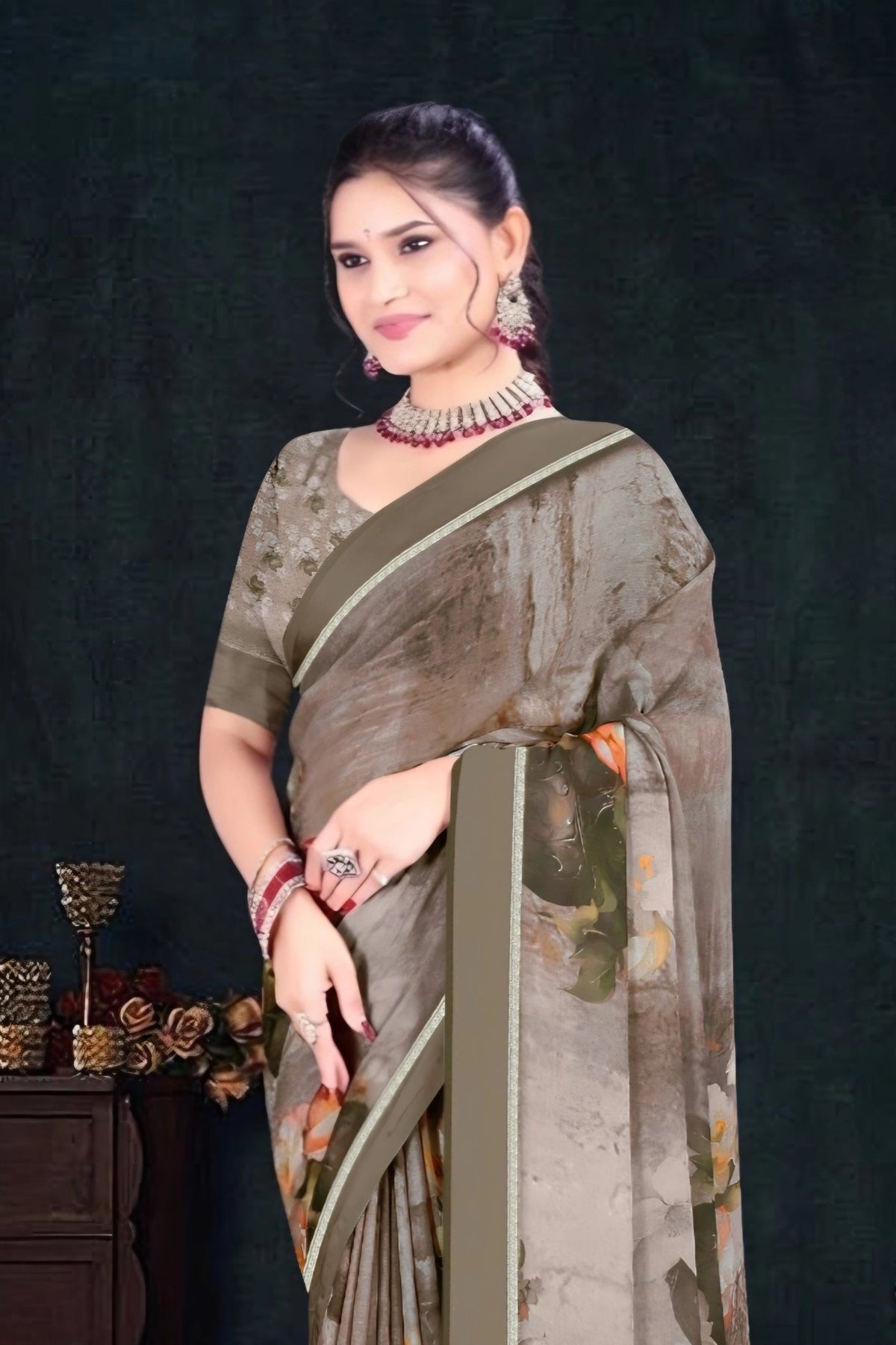 2392 Chitra Special Georgette Crepe Silk Digital Print Saree