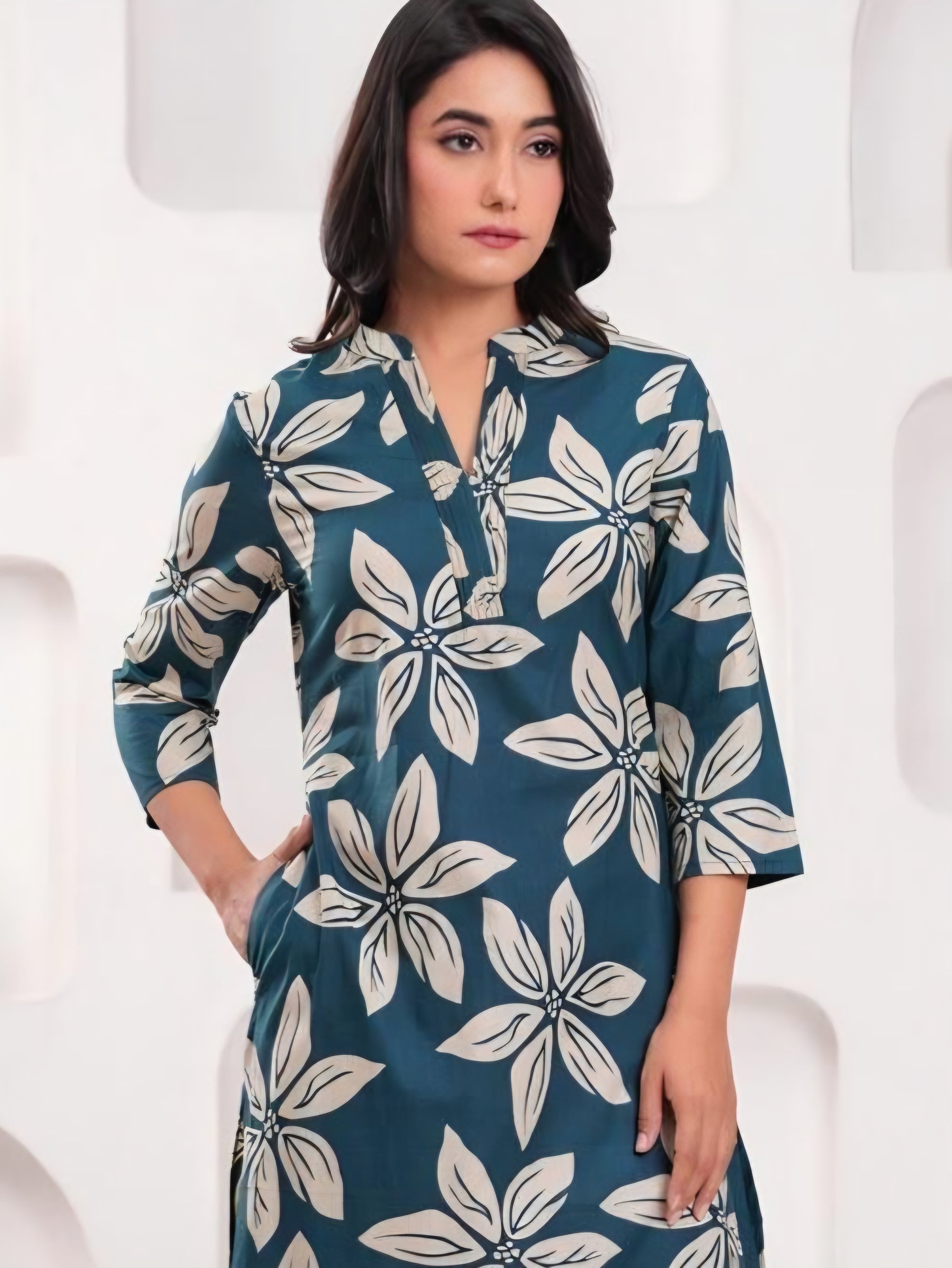 12233 Pure Cotton Straight Kurta With Pant