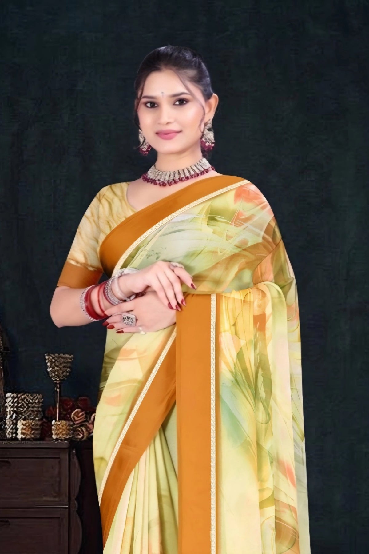 2397 Chitra Special Georgette Crepe Silk Digital Print Saree