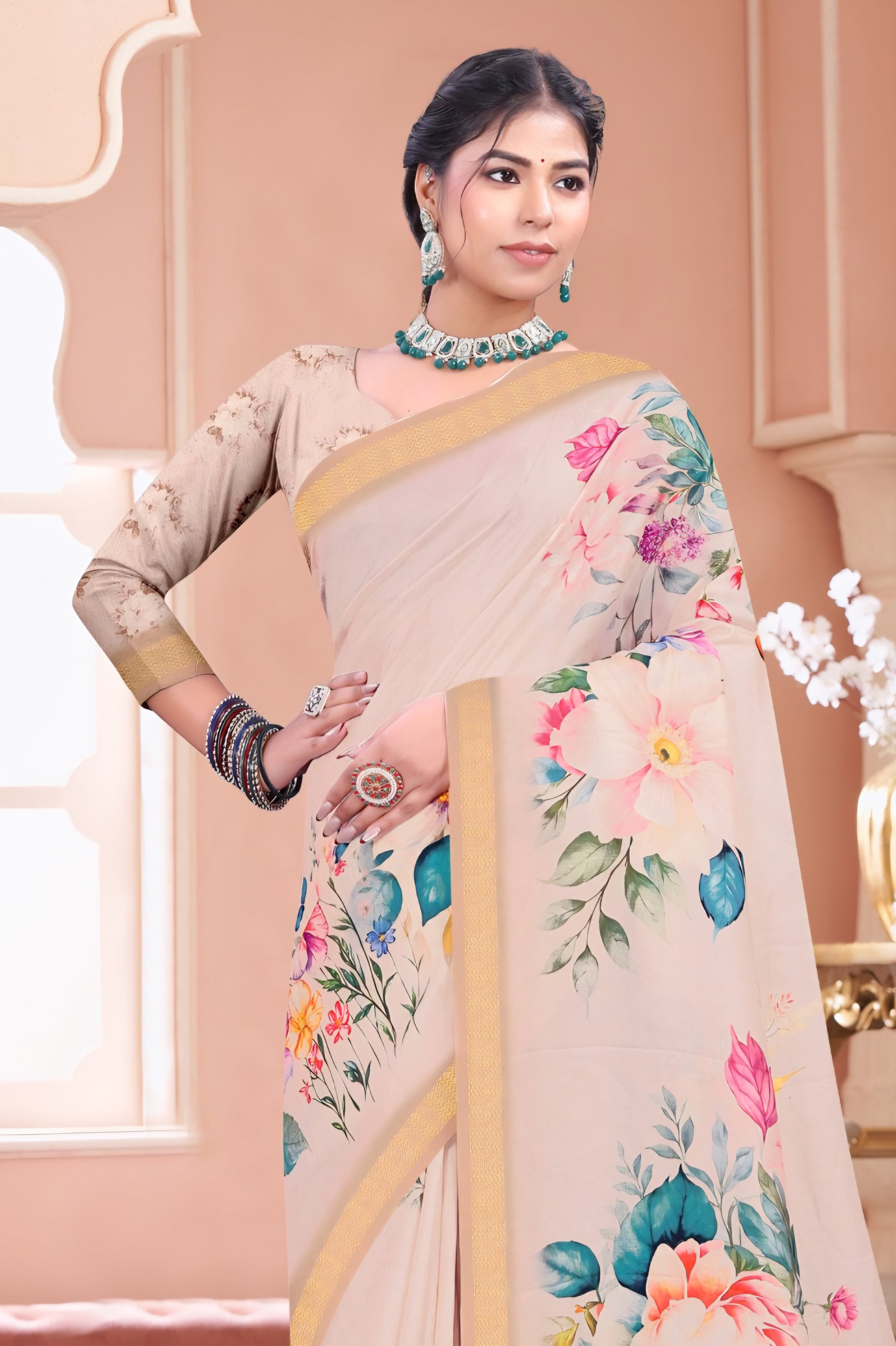 103308 Chitra Special Digital Print Premium Mass Mellow Saree