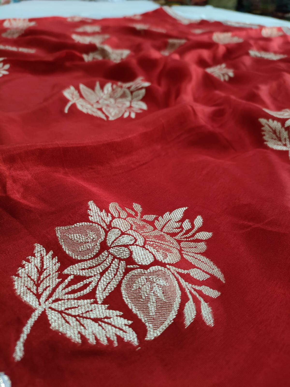 114003 Banarasi Party Wear Saree - Red