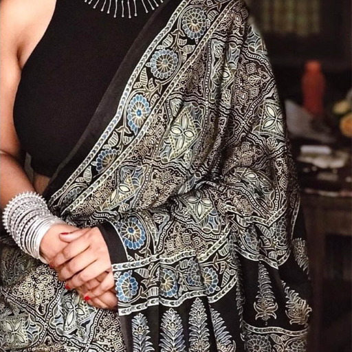 Ajrakh Saree by Chitra Apparels