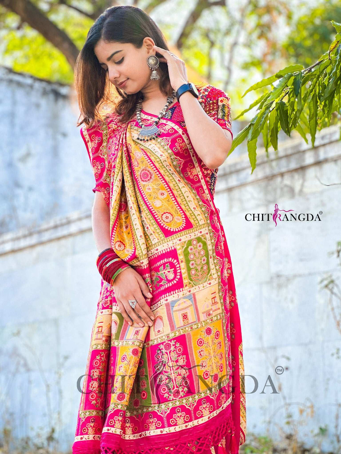 C69103 Pure Dola Silk Original Kashmiri Work Unique Saree