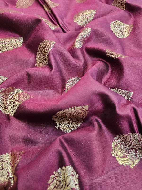 C73006 Pure Banarasi Silk Saree With Silver Zari Khaddi Work