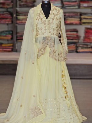 8224 Premium Organza Lehanga Dress with Heavy Peplum Blouse