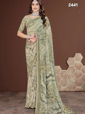 2441 Premium Soft Georgette Digital Print Saree