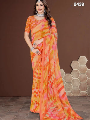 2439 Premium Soft Georgette Digital Print Saree