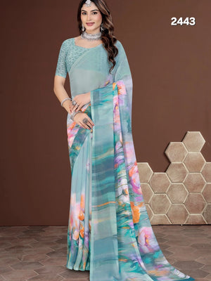 2443 Premium Soft Georgette Digital Print Saree