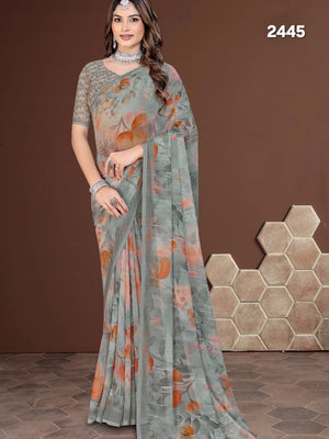 2445 Premium Soft Georgette Digital Print Saree