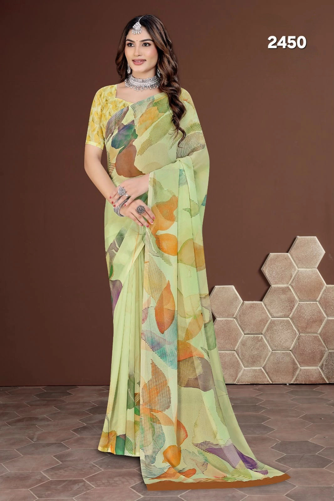 2450 Premium Soft Georgette Digital Print Saree
