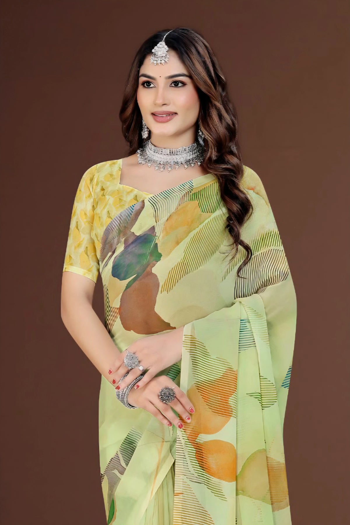 2450 Premium Soft Georgette Digital Print Saree