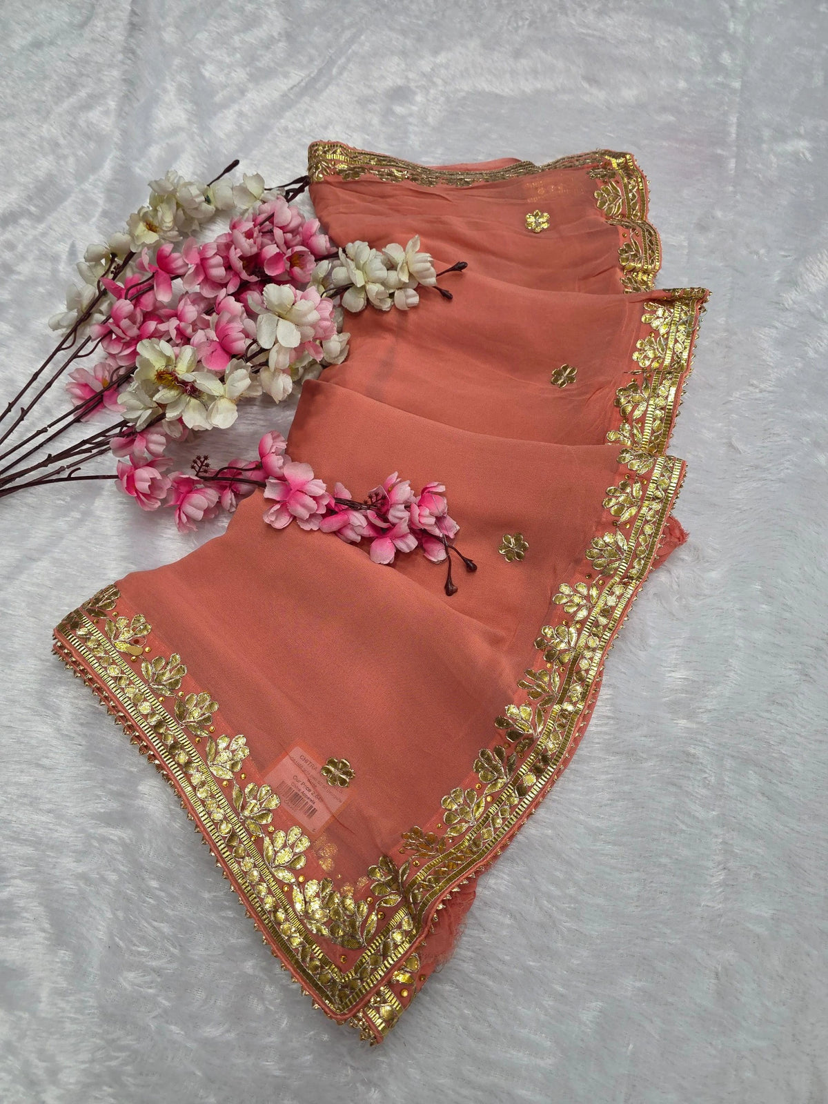 CA1566 Rajasthani Special Gota patti Work Georgette Saree