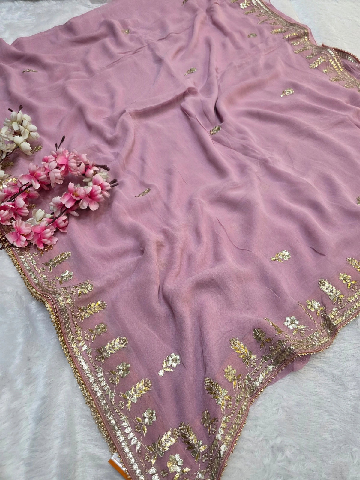 CA1567F Rajasthani Special Gota patti Work Georgette Saree